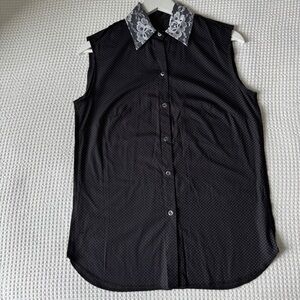 Vintage Sleeveless Black Shirt